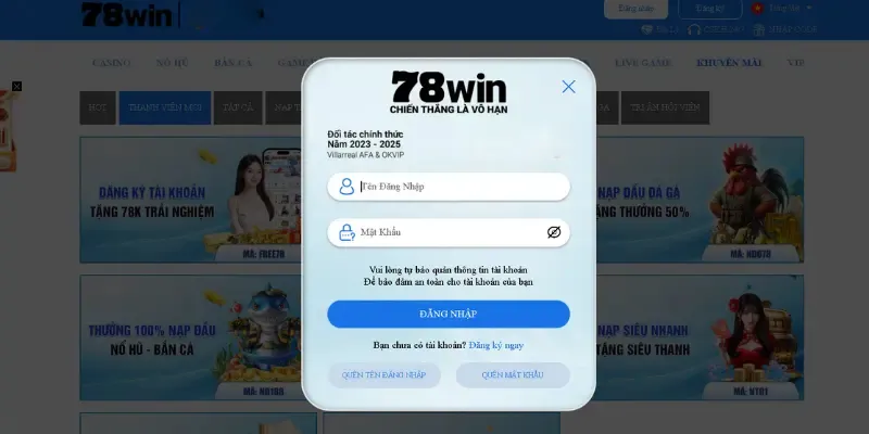 Hướng dẫn đăng nhập 78WIN hội viên