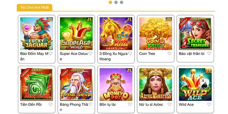 Sảnh game cung cấp các sản phẩm đa dạng chủ đề